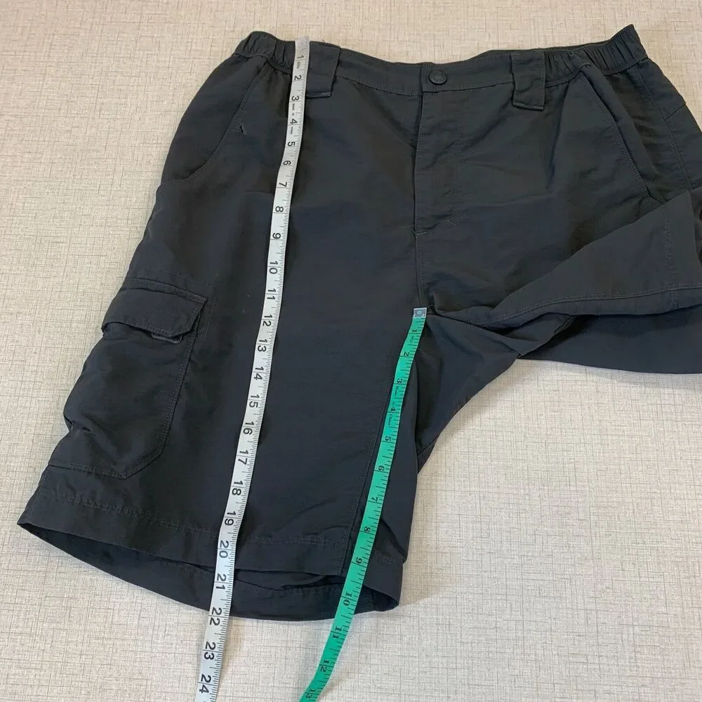 North Face Paramount Peak Cargo Short Men M Charcoal Partial Elastic Waist Nylon